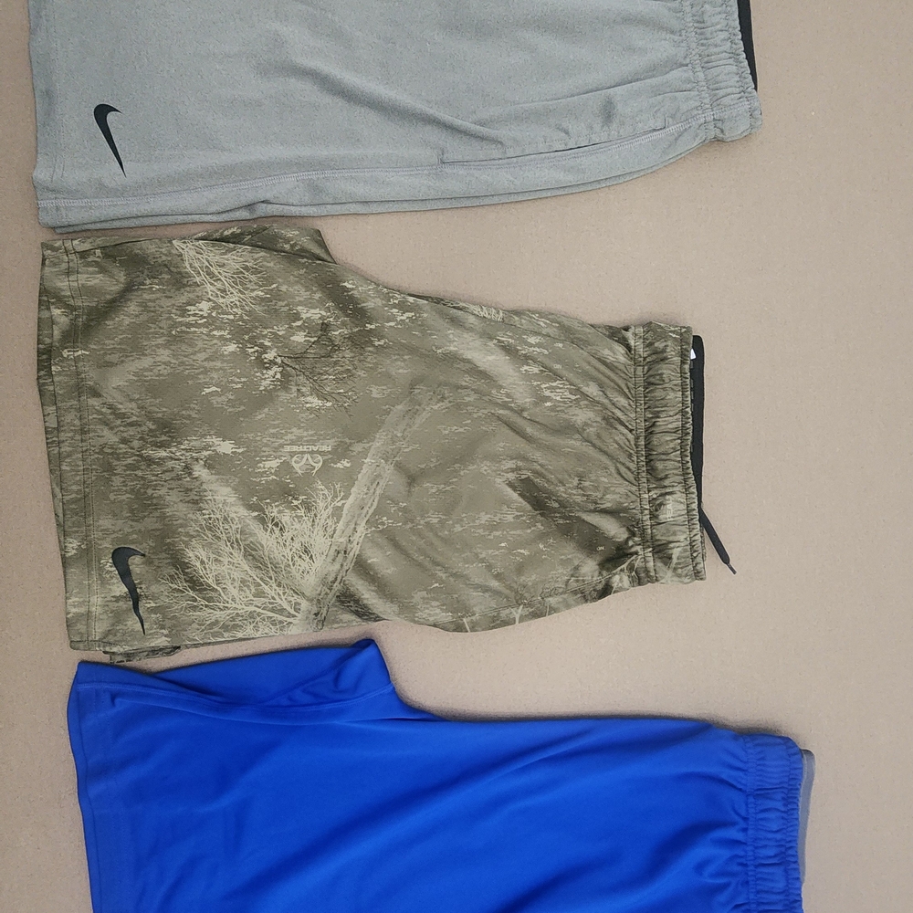 Nike Shorts Trio - Gray, Camouflage, Blue